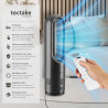 tectake® Ventilateur Colonne Ventilateur Silencieux & Oscillant 80°, 8 Vitesses Minuterie avec Télécommande Ecran LED Ventilateu