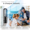 tectake® Ventilateur Colonne Ventilateur Silencieux & Oscillant 80°, 8 Vitesses Minuterie avec Télécommande Ecran LED Ventilateu
