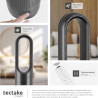 tectake® Ventilateur Colonne Ventilateur Silencieux & Oscillant 80°, 8 Vitesses Minuterie avec Télécommande Ecran LED Ventilateu