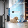 tectake® Ventilateur Colonne Ventilateur Silencieux & Oscillant 80°, 8 Vitesses Minuterie avec Télécommande Ecran LED Ventilateu