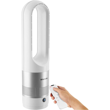 tectake® Ventilateur Colonne Ventilateur Silencieux & Oscillant 80°, 8 Vitesses Minuterie avec Télécommande Ecran LED Ventilateu