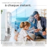 tectake® Ventilateur Colonne Ventilateur Silencieux & Oscillant 80°, 8 Vitesses Minuterie avec Télécommande Ecran LED Ventilateu