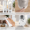 tectake® Ventilateur Colonne Ventilateur Silencieux & Oscillant 80°, 8 Vitesses Minuterie avec Télécommande Ecran LED Ventilateu