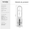 tectake® Ventilateur Colonne Ventilateur Silencieux & Oscillant 80°, 8 Vitesses Minuterie avec Télécommande Ecran LED Ventilateu