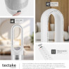 tectake® Ventilateur Colonne Ventilateur Silencieux & Oscillant 80°, 8 Vitesses Minuterie avec Télécommande Ecran LED Ventilateu