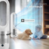tectake® Ventilateur Colonne Ventilateur Silencieux & Oscillant 80°, 8 Vitesses Minuterie avec Télécommande Ecran LED Ventilateu