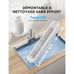 Midea Ventilateur Tour Blanc 103cm pour Chambre, Refroidissement Puissant 9m/s, Omni-Télécommande, Oscillation 90° avec Design I