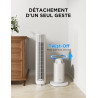 Midea Ventilateur Tour Blanc 103cm pour Chambre, Refroidissement Puissant 9m/s, Omni-Télécommande, Oscillation 90° avec Design I