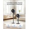 Midea Ventilateur Circulateur d'Air DC 18W, Hauteur Réglable jusqu'à 110cm, Contrôle Électronique Silencieux, Oscillation Automa