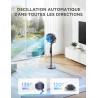 Midea Ventilateur Circulateur d'Air DC 18W, Hauteur Réglable jusqu'à 110cm, Contrôle Électronique Silencieux, Oscillation Automa