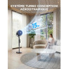 Midea Ventilateur Circulateur d'Air DC 18W, Hauteur Réglable jusqu'à 110cm, Contrôle Électronique Silencieux, Oscillation Automa