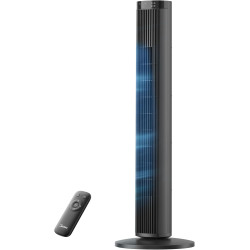 Midea Ventilateur Colonne Silencieux 45W, Tour Noir 97cm, Contrôle Électronique, Design Compact 32x32cm, Léger 3.7kg pour Chambr