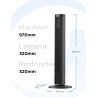 Midea Ventilateur Colonne Silencieux 45W, Tour Noir 97cm, Contrôle Électronique, Design Compact 32x32cm, Léger 3.7kg pour Chambr