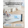 Midea Ventilateur Colonne Silencieux 45W, Tour Noir 97cm, Contrôle Électronique, Design Compact 32x32cm, Léger 3.7kg pour Chambr