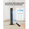 Midea Ventilateur Colonne Silencieux 45W, Tour Noir 97cm, Contrôle Électronique, Design Compact 32x32cm, Léger 3.7kg pour Chambr