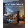 Midea Ventilateur Colonne Silencieux 45W, Tour Noir 97cm, Contrôle Électronique, Design Compact 32x32cm, Léger 3.7kg pour Chambr