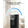 Midea Ventilateur Colonne Silencieux 32dB, Moteur DC 38W, Tour 105cm avec Contrôle Électronique, Design Compact 30x30cm, Gris Ti