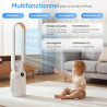 ROVSUN Ventilateur Colonne Purificateur d'Air, Ventilateur Sans Pales 110 cm, Humidification, Ions Négatifs, Stérilisation UV, 3