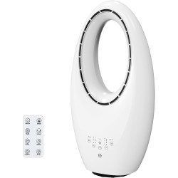 ROVSUN Ventilateur Colonne Sans Pale 55 cm, Ventilateur Tour Silencieux avec Éclairage LED 4 Couleurs, Oscillation 80°, 3 Vitess