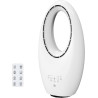 ROVSUN Ventilateur Colonne Sans Pale 55 cm, Ventilateur Tour Silencieux avec Éclairage LED 4 Couleurs, Oscillation 80°, 3 Vitess