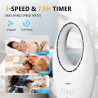 ROVSUN Ventilateur Colonne Sans Pale 55 cm, Ventilateur Tour Silencieux avec Éclairage LED 4 Couleurs, Oscillation 80°, 3 Vitess