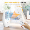 ROVSUN Ventilateur Colonne Sans Pale 55 cm, Ventilateur Tour Silencieux avec Éclairage LED 4 Couleurs, Oscillation 80°, 3 Vitess