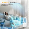 ROVSUN Ventilateur Colonne Sans Pale 55 cm, Ventilateur Tour Silencieux avec Éclairage LED 4 Couleurs, Oscillation 80°, 3 Vitess