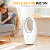 ROVSUN Ventilateur Colonne Sans Pale 55 cm, Ventilateur Tour Silencieux avec Éclairage LED 4 Couleurs, Oscillation 80°, 3 Vitess