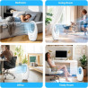 ROVSUN Ventilateur Colonne Sans Pale 55 cm, Ventilateur Tour Silencieux avec Éclairage LED 4 Couleurs, Oscillation 80°, 3 Vitess