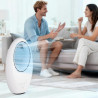 ROVSUN Ventilateur Colonne Sans Pale 55 cm, Ventilateur Tour Silencieux avec Éclairage LED 4 Couleurs, Oscillation 80°, 3 Vitess