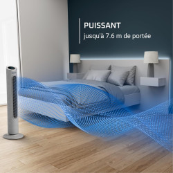 Rowenta Eole Home Ventilateur colonne, Puissant, 40 dB(A), 7 vitesses, 3 modes manuels, Ecran de contrôle LED, Timer 12 h, Oscil