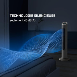 Rowenta Eole Home Ventilateur colonne, Puissant, 40 dB(A), 7 vitesses, 3 modes manuels, Ecran de contrôle LED, Timer 12 h, Oscil