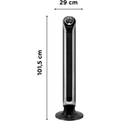 Rowenta Eole Infinite Ventilateur colonne, 3 vitesses, Large diffusion de l'air, Timer jusqu'à 8 h, Mode éco, Oscillation 180°, 