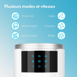 VonHaus Ventilateur tour silencieux avec télécommande 87 cm Blanc, Ventilateur Colonne Oscillation à 70 °, Ventilateur avec Mode