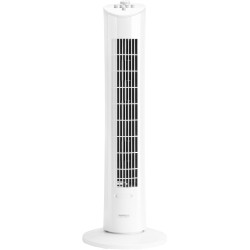 VonHaus 80 cm Ventilateur Colonne 60W Blanc, Ventilateur Sur Pied Oscillant à 70° avec 2H Minuterie, 3 Vitesses, Autonome, Venti