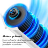 VonHaus 80 cm Ventilateur Colonne 60W Blanc, Ventilateur Sur Pied Oscillant à 70° avec 2H Minuterie, 3 Vitesses, Autonome, Venti