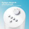 VonHaus 80 cm Ventilateur Colonne 60W Blanc, Ventilateur Sur Pied Oscillant à 70° avec 2H Minuterie, 3 Vitesses, Autonome, Venti