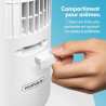 VonHaus 80 cm Ventilateur Colonne 60W Blanc, Ventilateur Sur Pied Oscillant à 70° avec 2H Minuterie, 3 Vitesses, Autonome, Venti