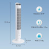 VonHaus Ventilateur Colonne 102 cm,Ventilateur Électrique sur Pied pour Refroidissement, Smart WiFi Compatible Alexa/Google Home