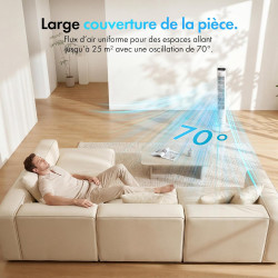 VonHaus Ventilateur Colonne 102 cm,Ventilateur Électrique sur Pied pour Refroidissement, Smart WiFi Compatible Alexa/Google Home