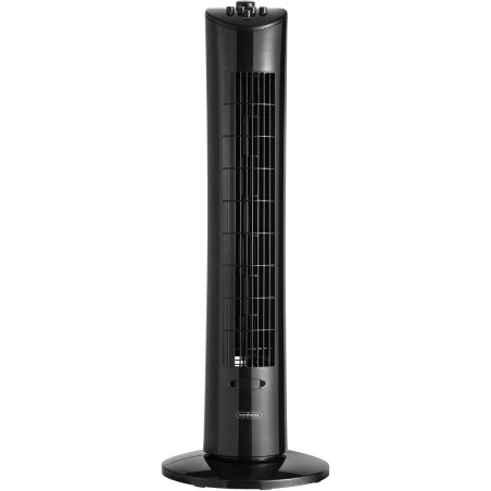 VonHaus 80 cm Ventilateur Colonne 60 W Noir, Ventilateur Sur Pied Oscillant à 70° avec 2H Minuterie, 3 Vitesses, Autonome, Venti