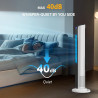 ROVSUN Ventilateur Colonne Silencieux, Ventilateur Tour 106,5 cm, 3 Vitesses, 3 Modes, Oscillation 60°, Minuterie 12H, 40dB, Tél