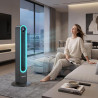ROVSUN Ventilateur Colonne Silencieux, Ventilateur Tour 107cm, 4 Vitesses, 3 Modes, Minuterie 9H, Oscillation 150°, Télécommande