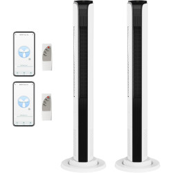 ROVSUN Ventilateur Colonne Silencieux, Ventilateur Tour 34'' (87cm), 35dB, Télécommande, Écran Tactile, Oscillation 90° (2, Blan