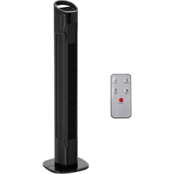 HOMCOM Ventilateur colonne silencieux 50 W, ventilateur tour pour chambre avec 3 modes 3 vitesses, télécommande, oscillant 70°, 