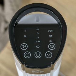 HOMCOM Ventilateur colonne silencieux 50 W, ventilateur tour pour chambre avec 3 modes 3 vitesses, télécommande, oscillant 70°, 
