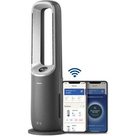 Philips Purificateur d'air Série 8000 - Purificateur, Chauffage & Ventilateur 3en1, jusqu'à 70m², Élimine 99,97% Allergènes & Po