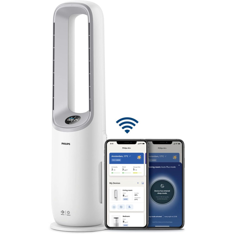 Philips Purificateur d'air Série 7000 - Purificateur & Ventilateur 2en1, jusqu'à 70 m², Élimine 99,97% des Allergènes et Polluan