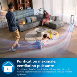 Philips Purificateur d'air Série 7000 - Purificateur & Ventilateur 2en1, jusqu'à 70 m², Élimine 99,97% des Allergènes et Polluan