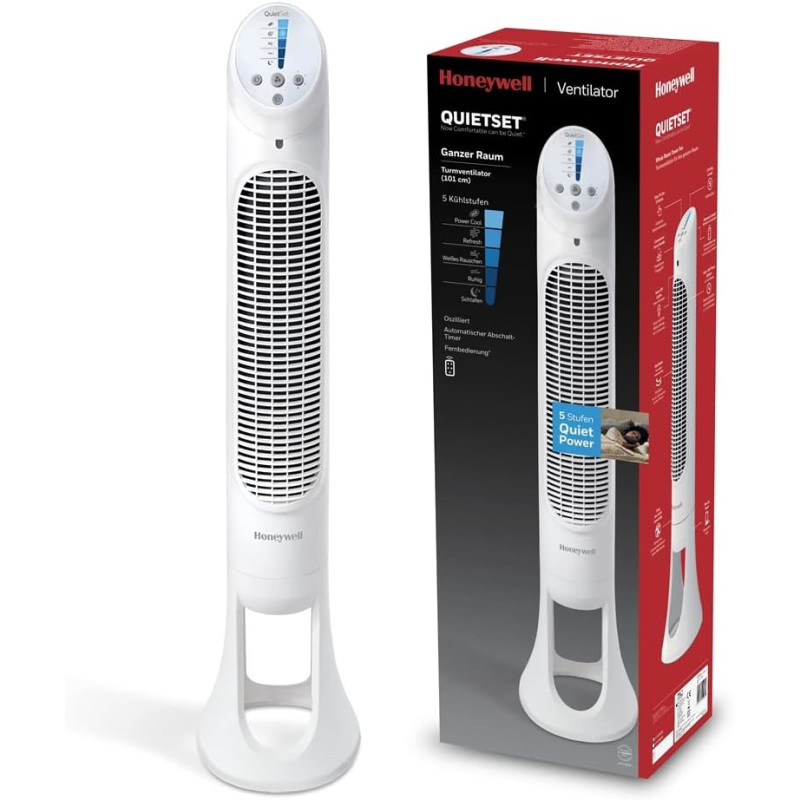 Honeywell HYF260E4 Ventilateur Tour QuietSet puissant/ultra silencieux avec télécommande